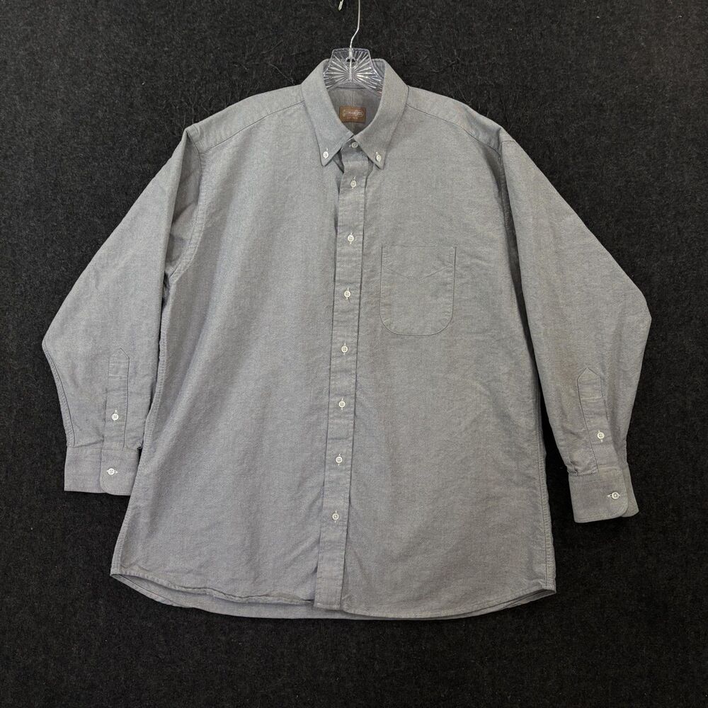 Gitman Bros Shirt Men's XL Gray Cotton Button Down Pocket Casual Made In USA